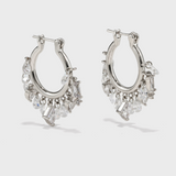 Zircon Tassel Circle Earrings - booneealus