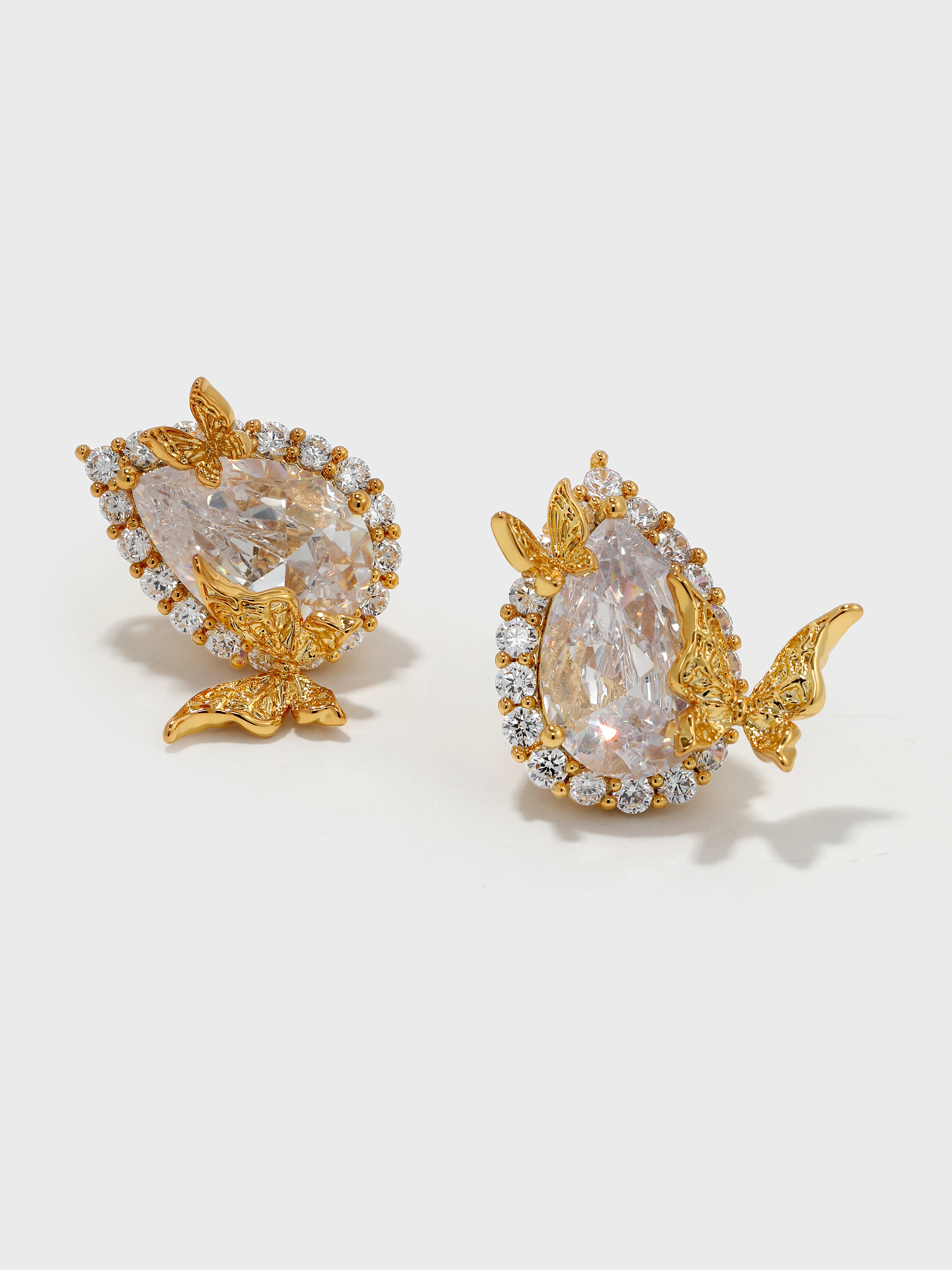 Teardrop-Shaped Butterfly Studs – booneealus Teardrop-Shaped Butterfly Studs – booneealus