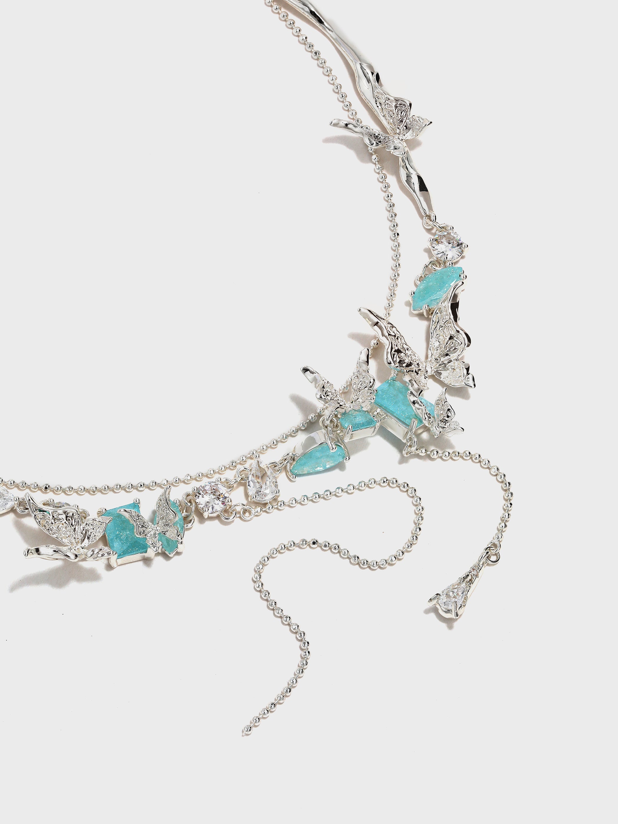 Lava Butterfly Double Layer Tassel Necklace - booneealus