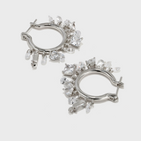 Zircon Tassel Circle Earrings - booneealus