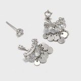 Multi-metal Disc Zircon Tassel Earrings - booneealus