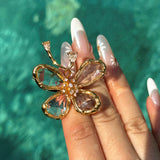 Cut Crystal Butterfly Earrings - booneealus