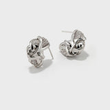 Braided Shell Shape Zirconia Earrings - booneealus