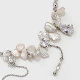 Freshwater Pearl Zircon Teardrop Necklace - booneealus