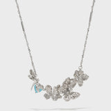 Zircon Butterfly Flower and Dragonfly Necklace - booneealus