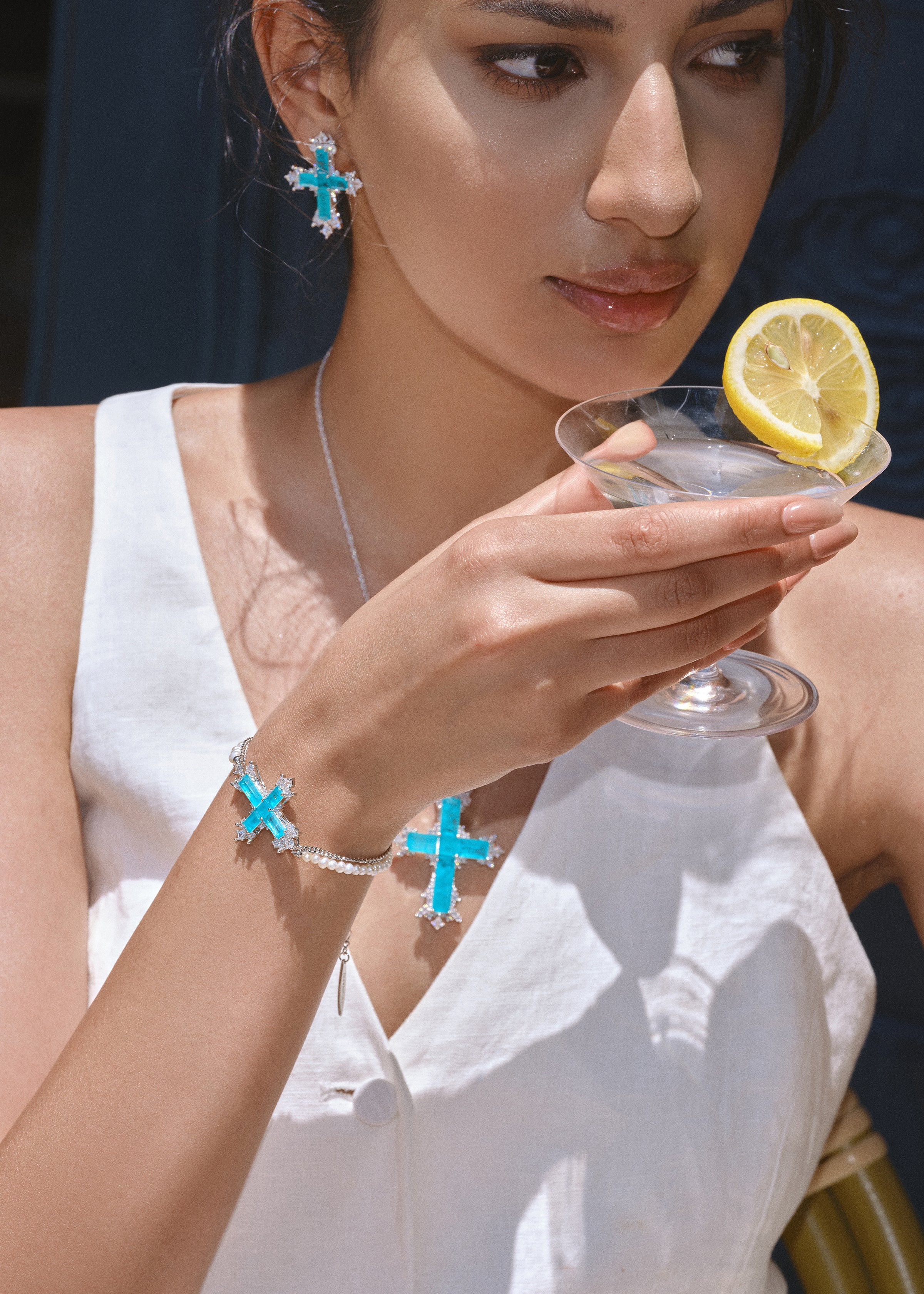 Paraiba Cross Jewelry Set