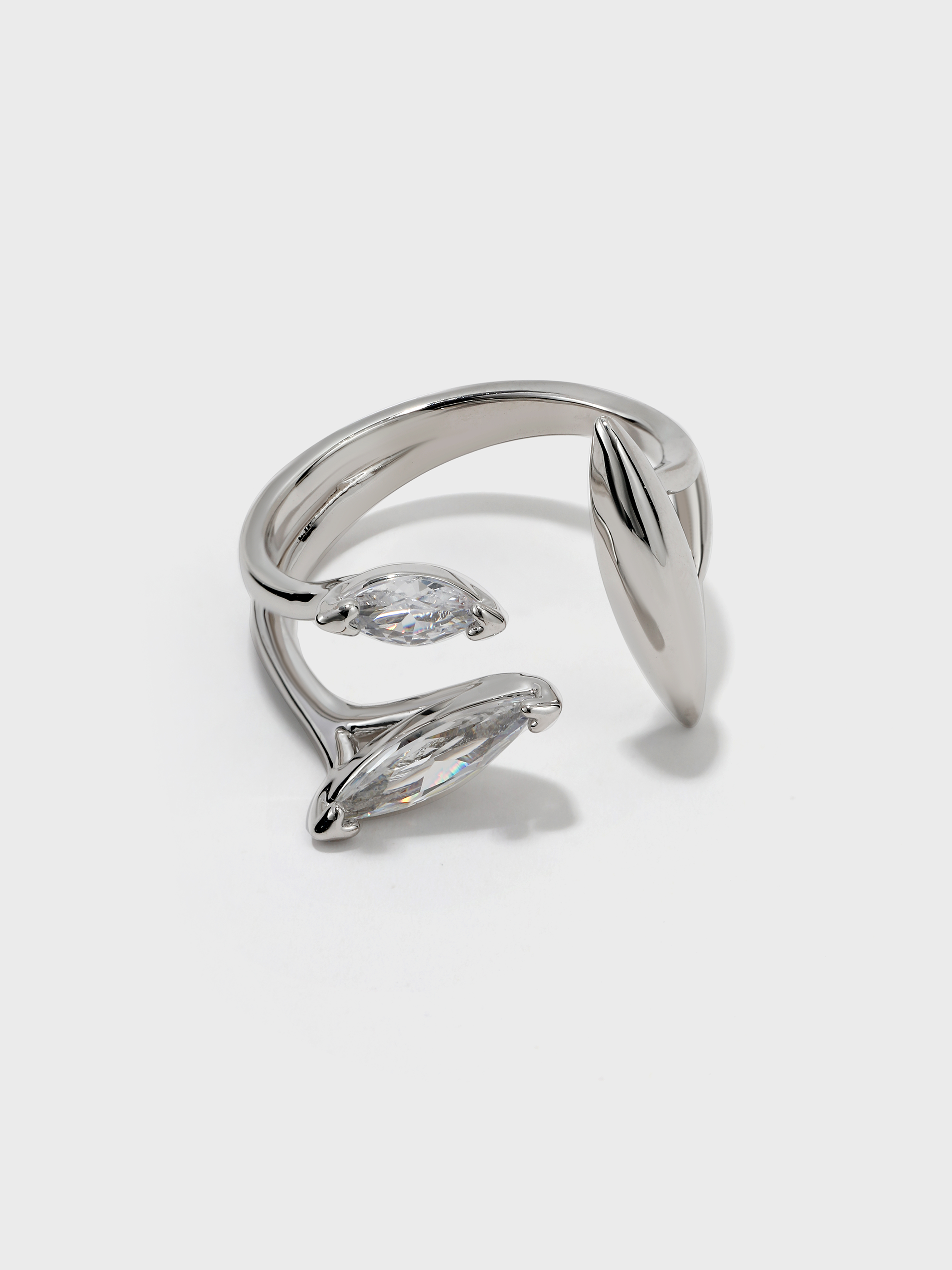 Horse Eye Zirconia Open Ring - booneealus