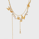 Lava Butterfly Double Layer Tassel Necklace
