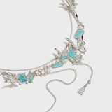 Lava Butterfly Double Layer Tassel Necklace - booneealus