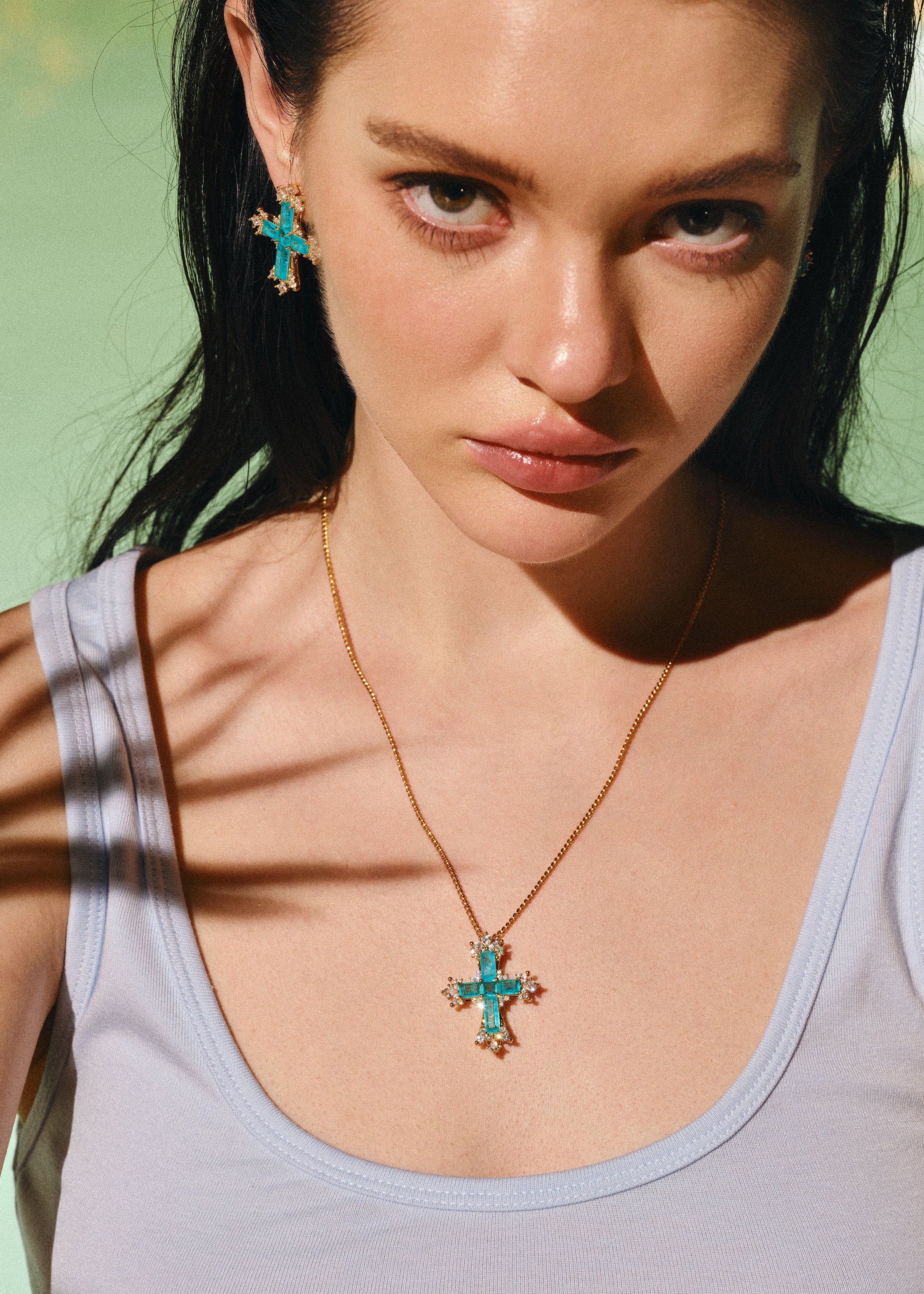 Paraiba Cross Jewelry Set