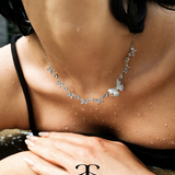 Shell Butterfly Zircon Necklace - booneealus