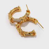 Twisted Knit Wrap C-shaped Earrings - booneealus