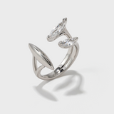 Horse Eye Zirconia Open Ring - booneealus