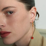 Red Agate Double-Sided Tassel Earrings – 24K Gold Plated