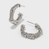 Twisted Knit Wrap C-shaped Earrings - booneealus