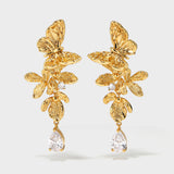 Golden Bloom Wings Earring - booneealus