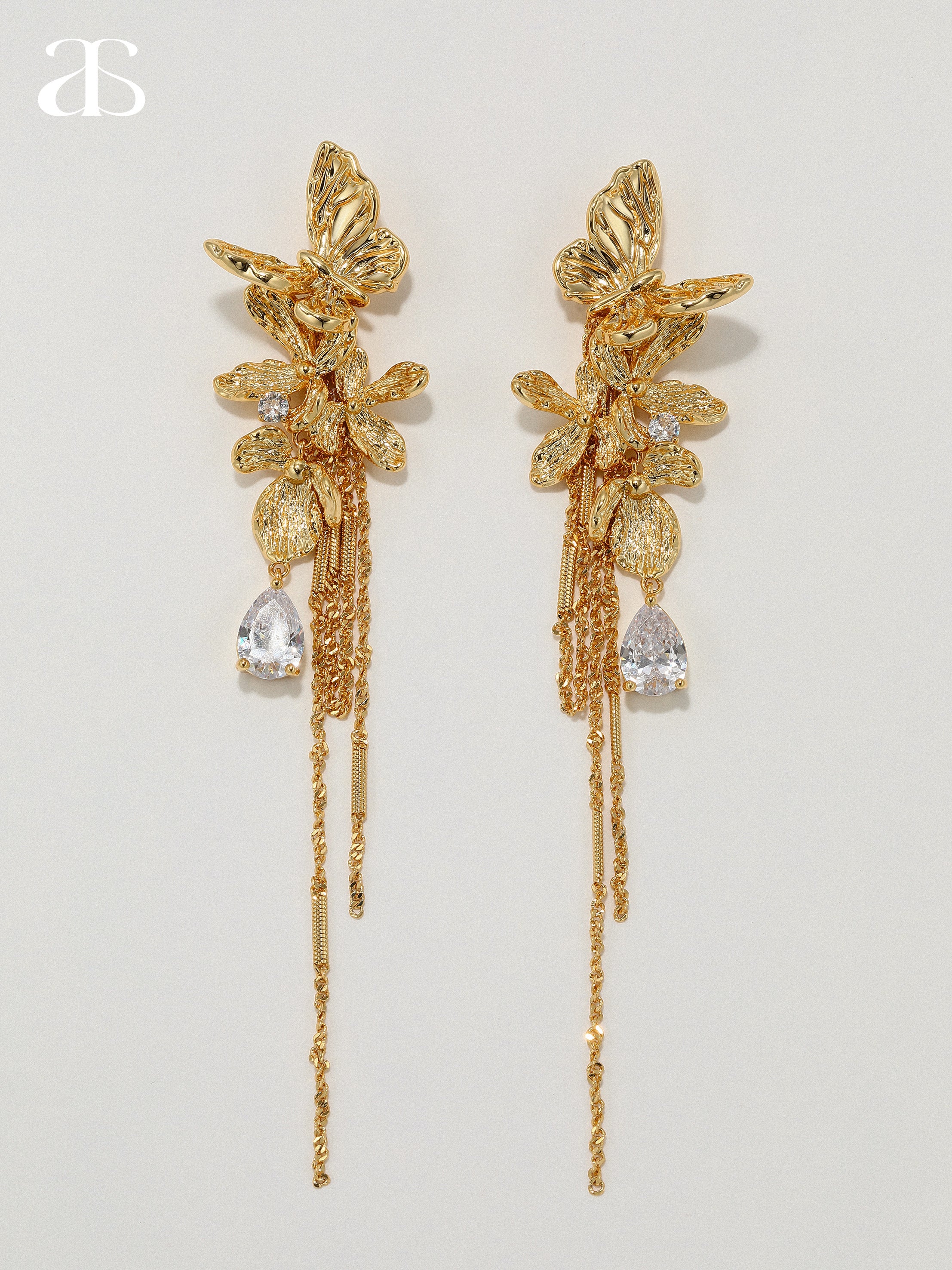 Golden Bloom Wings Earring - booneealus
