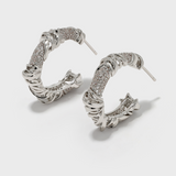 Twisted Knit Wrap C-shaped Earrings - booneealus