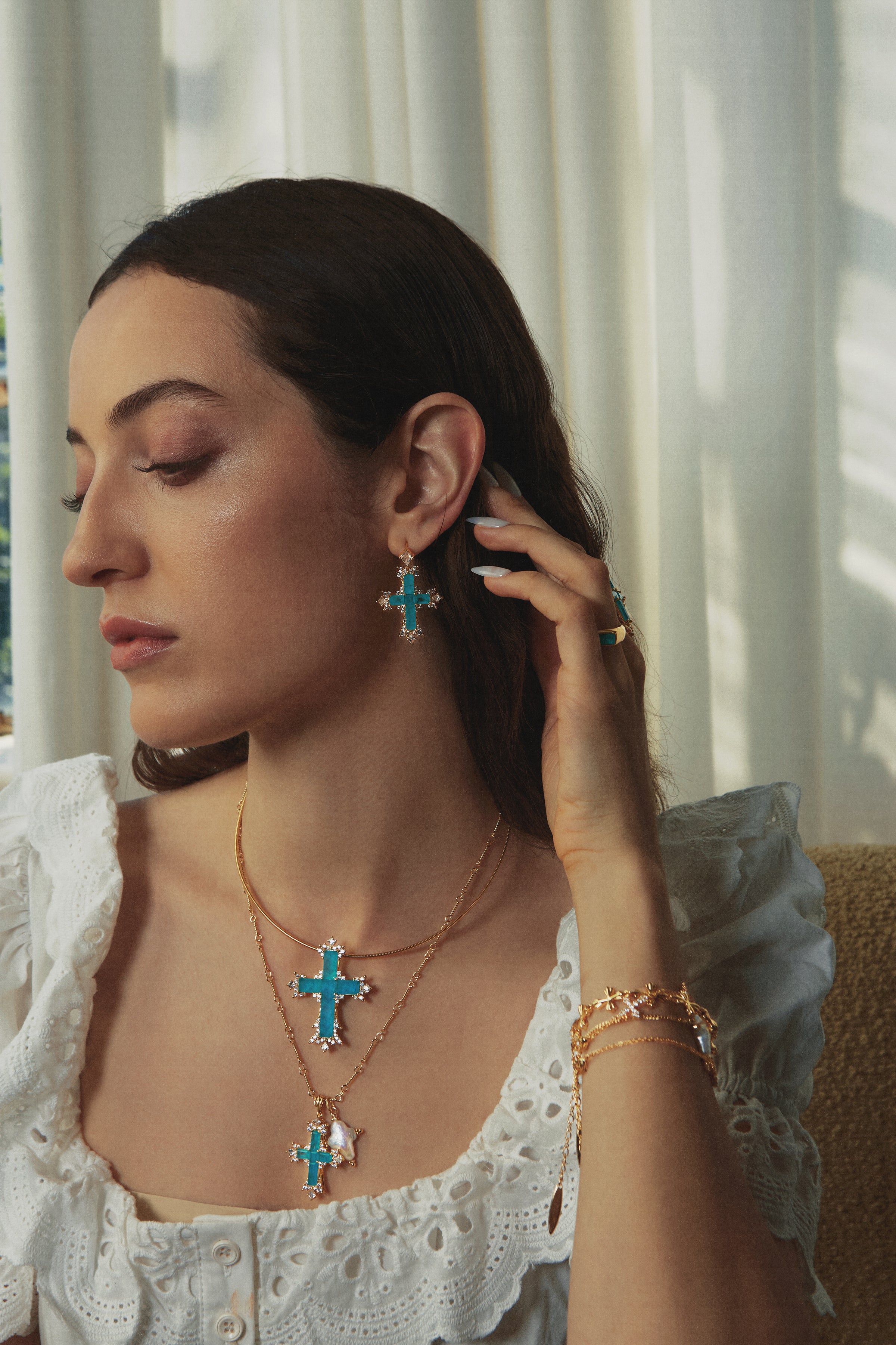 Tidal Cross Earrings - booneealus