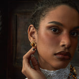 Amber Astrolabe Earrings