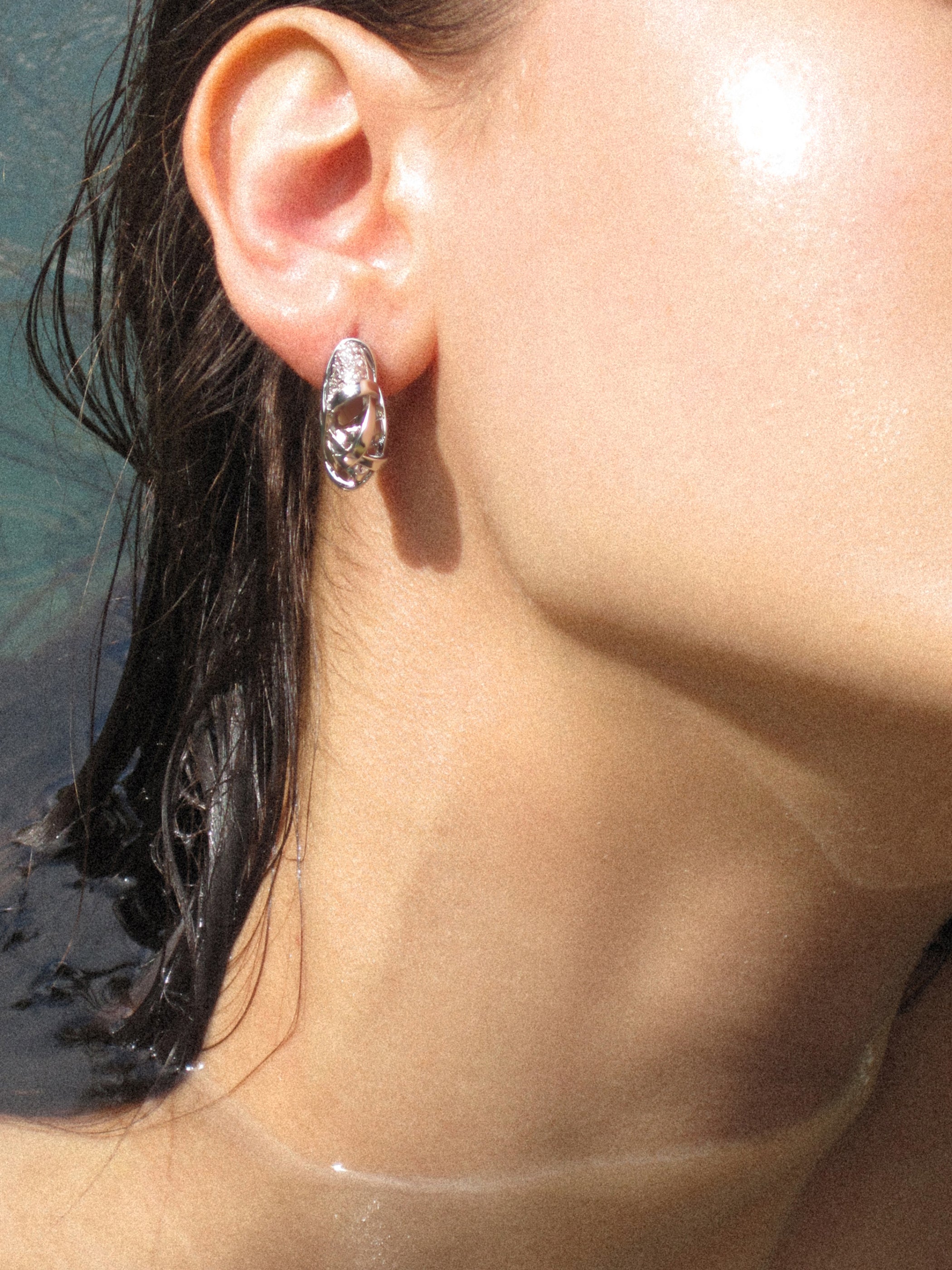 Braided Shell Shape Zirconia Earrings - booneealus