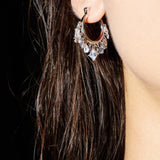 Zircon Tassel Circle Earrings - booneealus