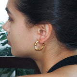 Twisted Knit Wrap C-shaped Earrings - booneealus