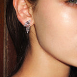 Horse Eye Zirconia Tassel Earrings - booneealus