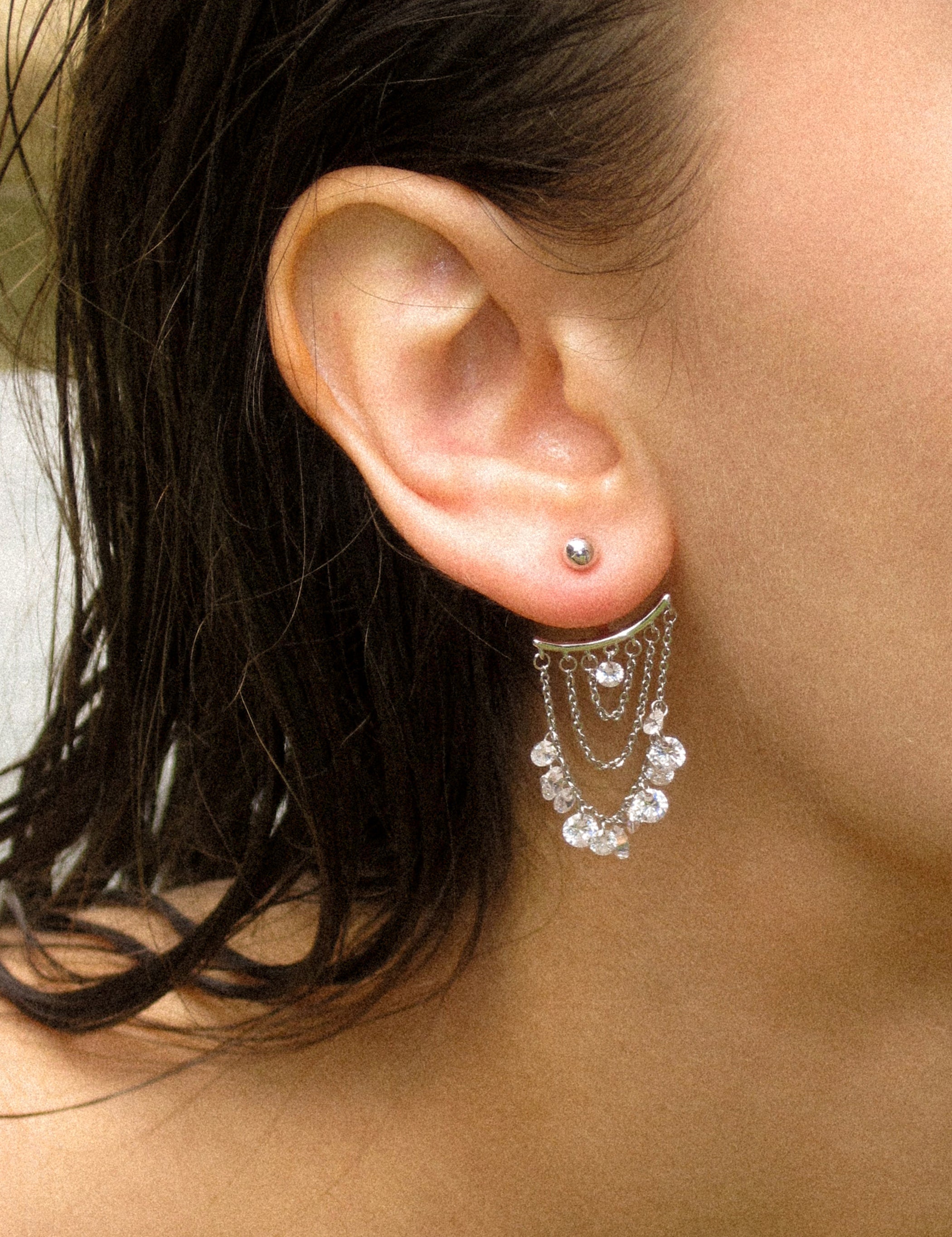 Zircon Tassel Earrings - booneealus
