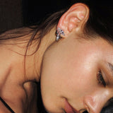Horse Eye Zirconia Tassel Earrings - booneealus