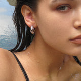 Braided Shell Shape Zirconia Earrings - booneealus