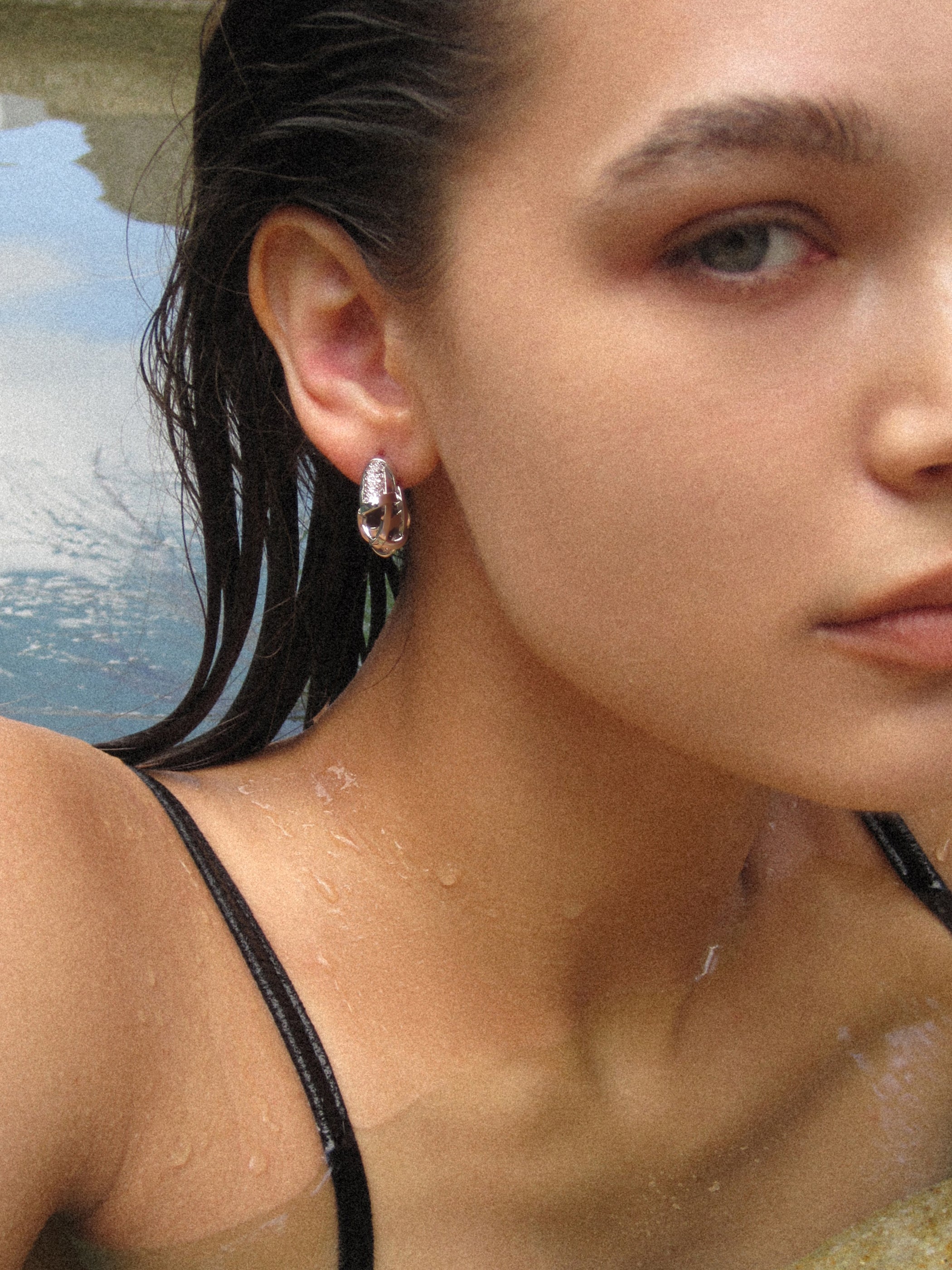 Braided Shell Shape Zirconia Earrings - booneealus