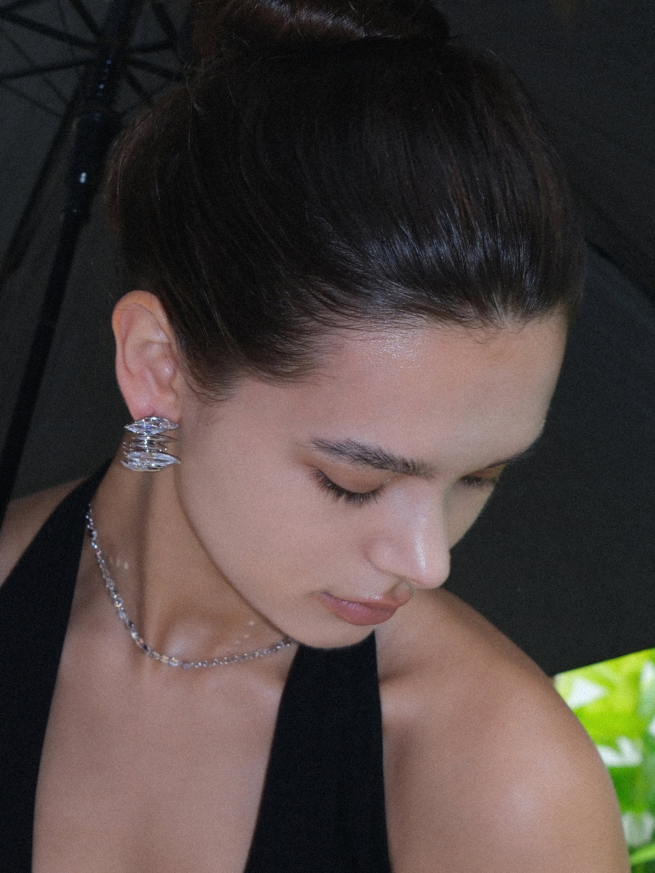 Zircon C-Shaped Earrings - booneealus