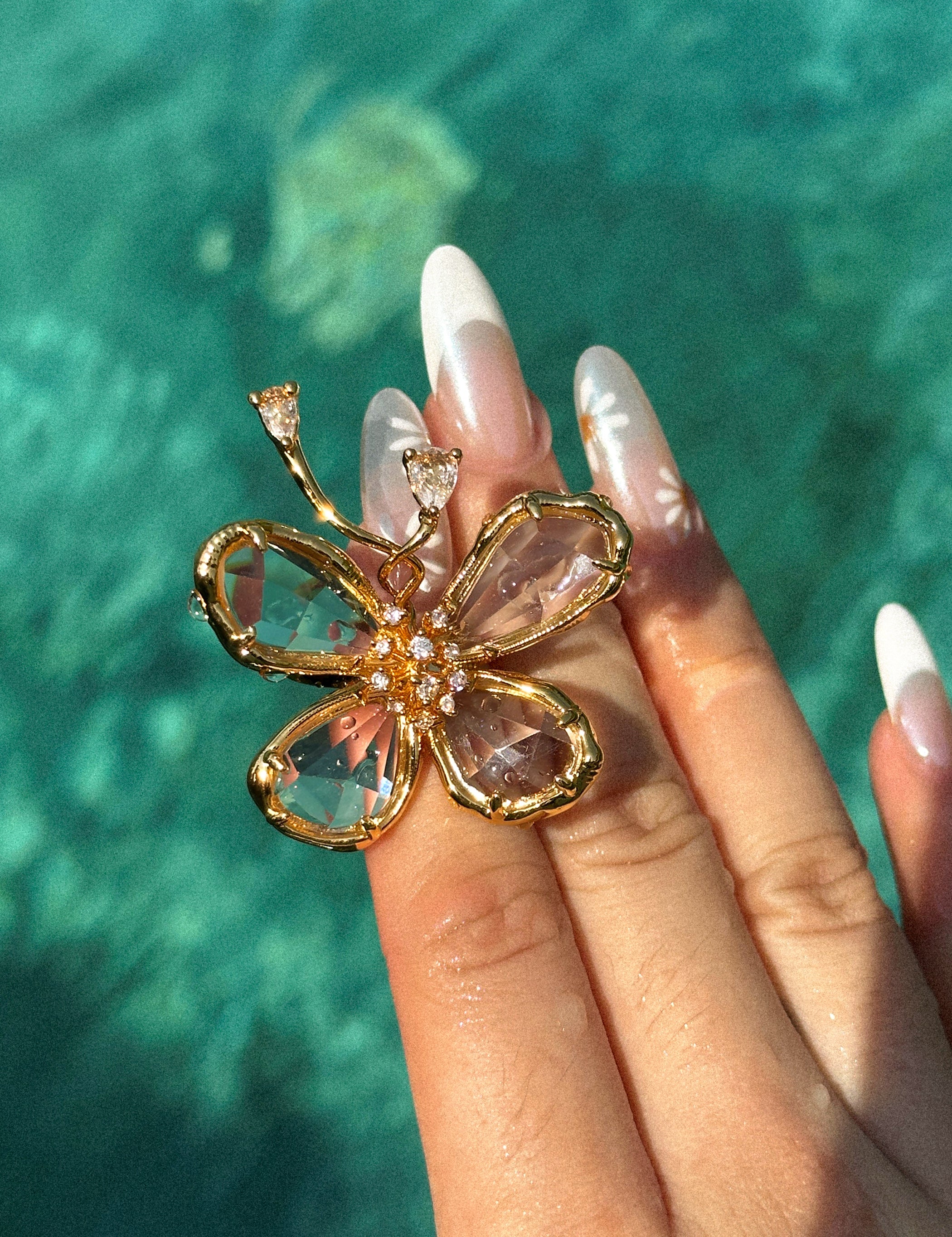 Cut Crystal Butterfly Earrings - booneealus