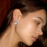 Horse Eye Zirconia Tassel Earrings - booneealus