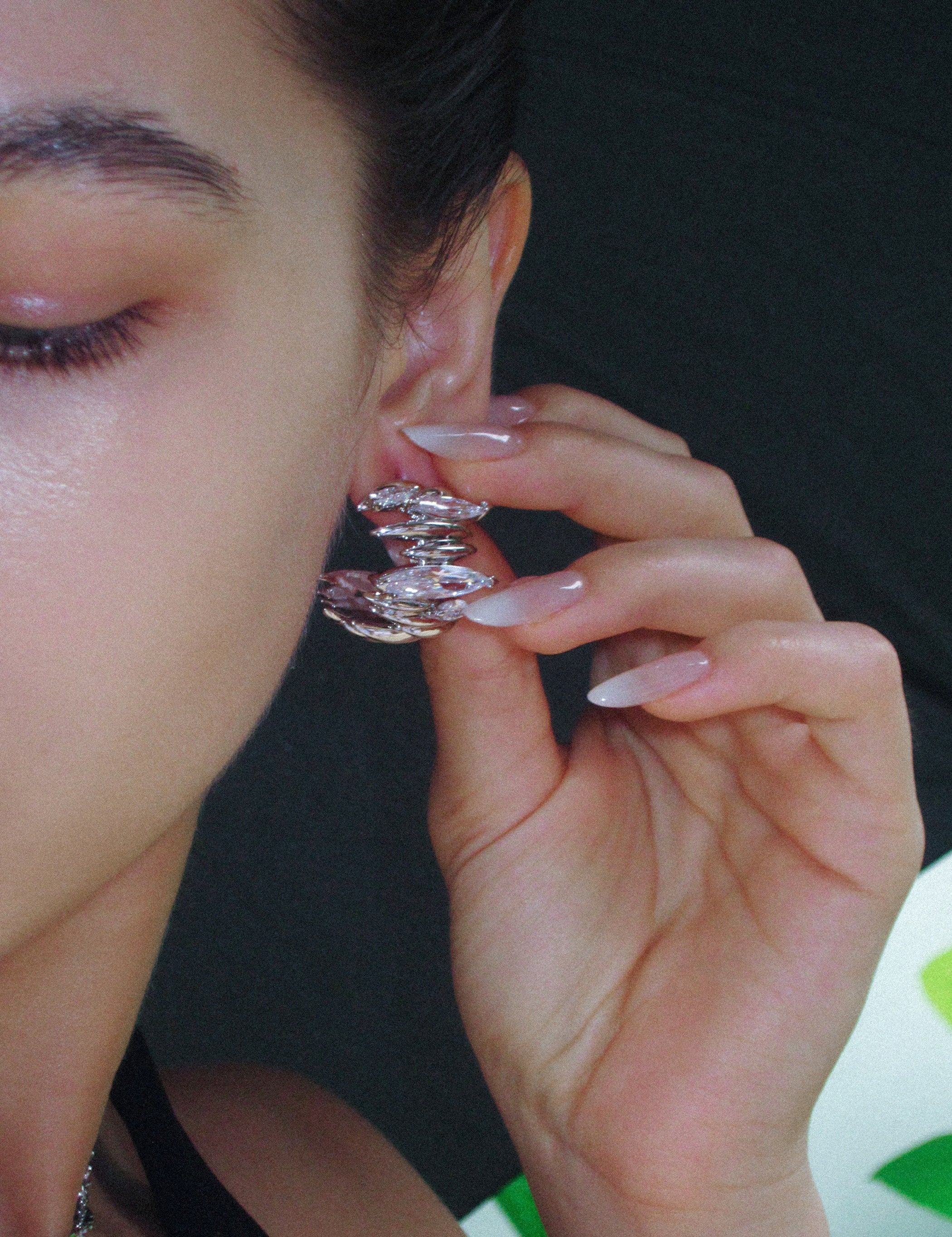 Zircon C-Shaped Earrings - booneealus