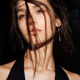 Chain Zirconia Earrings - booneealus