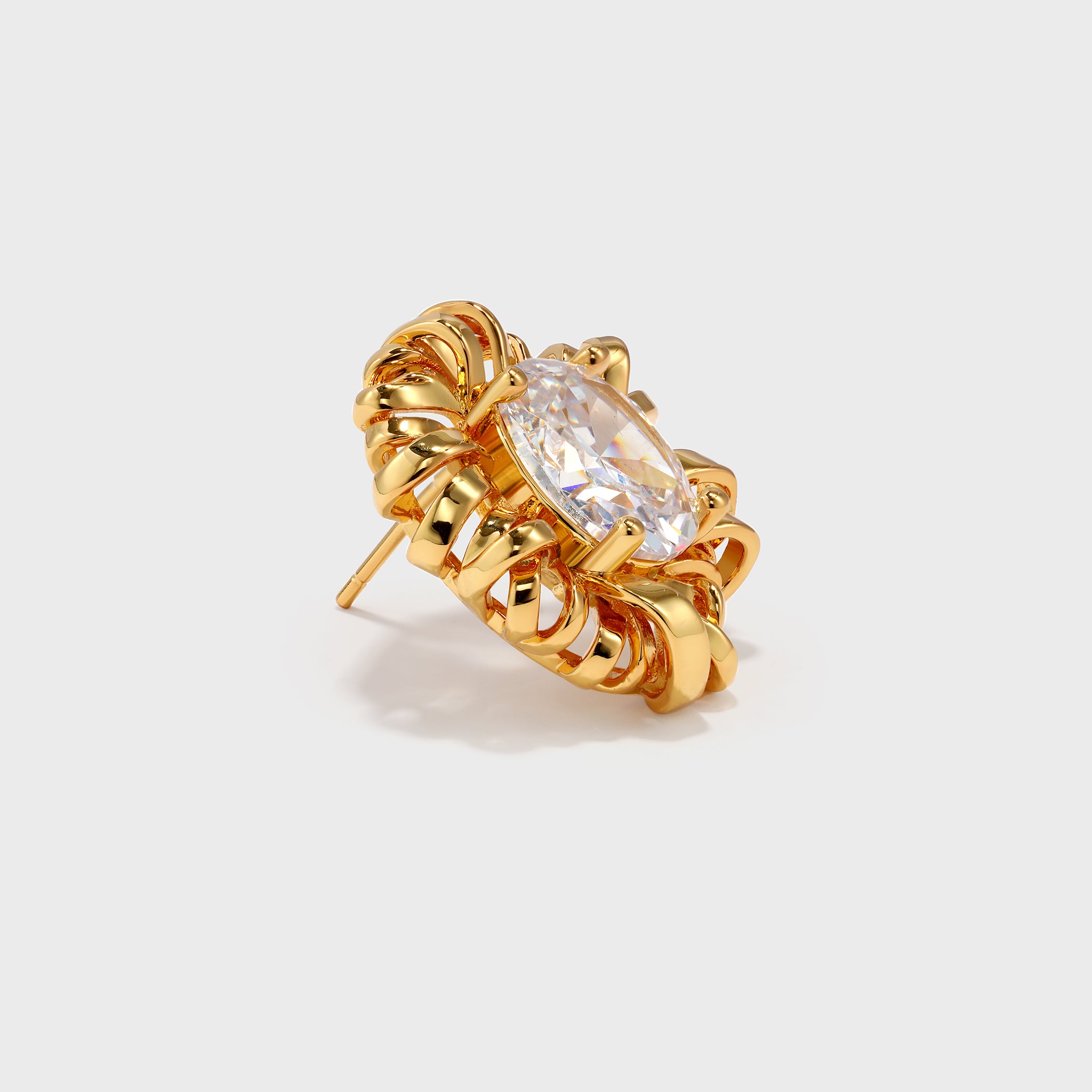 Braided Button-Shaped Zirconia Earrings - booneealus