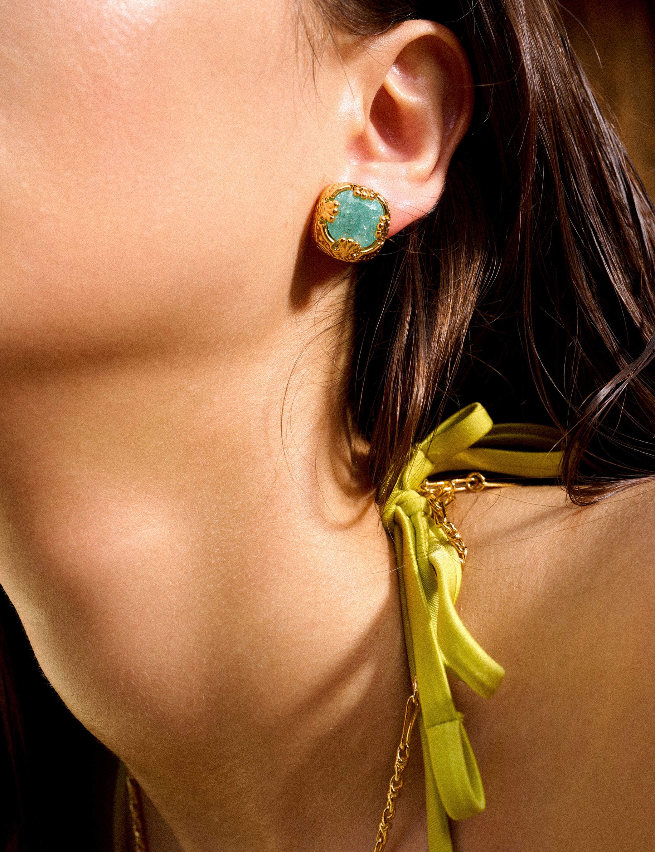 Square Blue Crack Stone Studs - booneealus