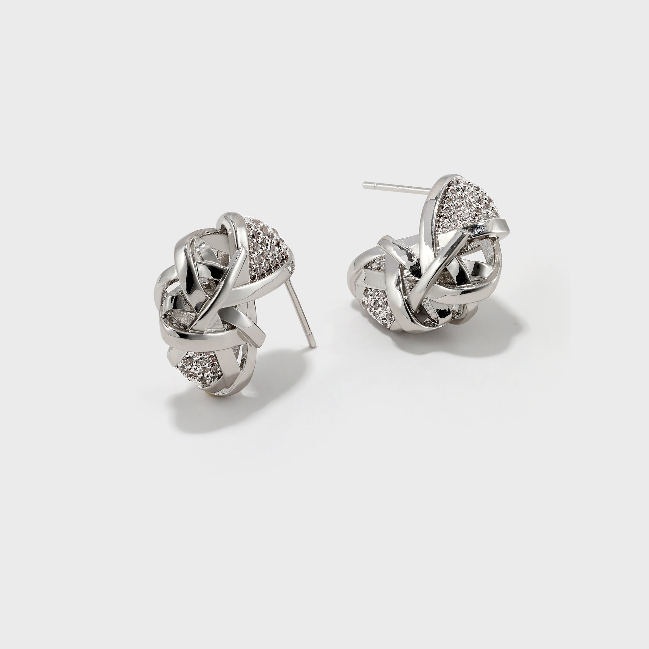 Braided Shell Shape Zirconia Earrings - booneealus