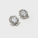 Braided Button-Shaped Zirconia Earrings - booneealus