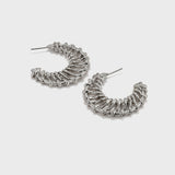 Openwork Braided C-shaped Earrings - booneealus