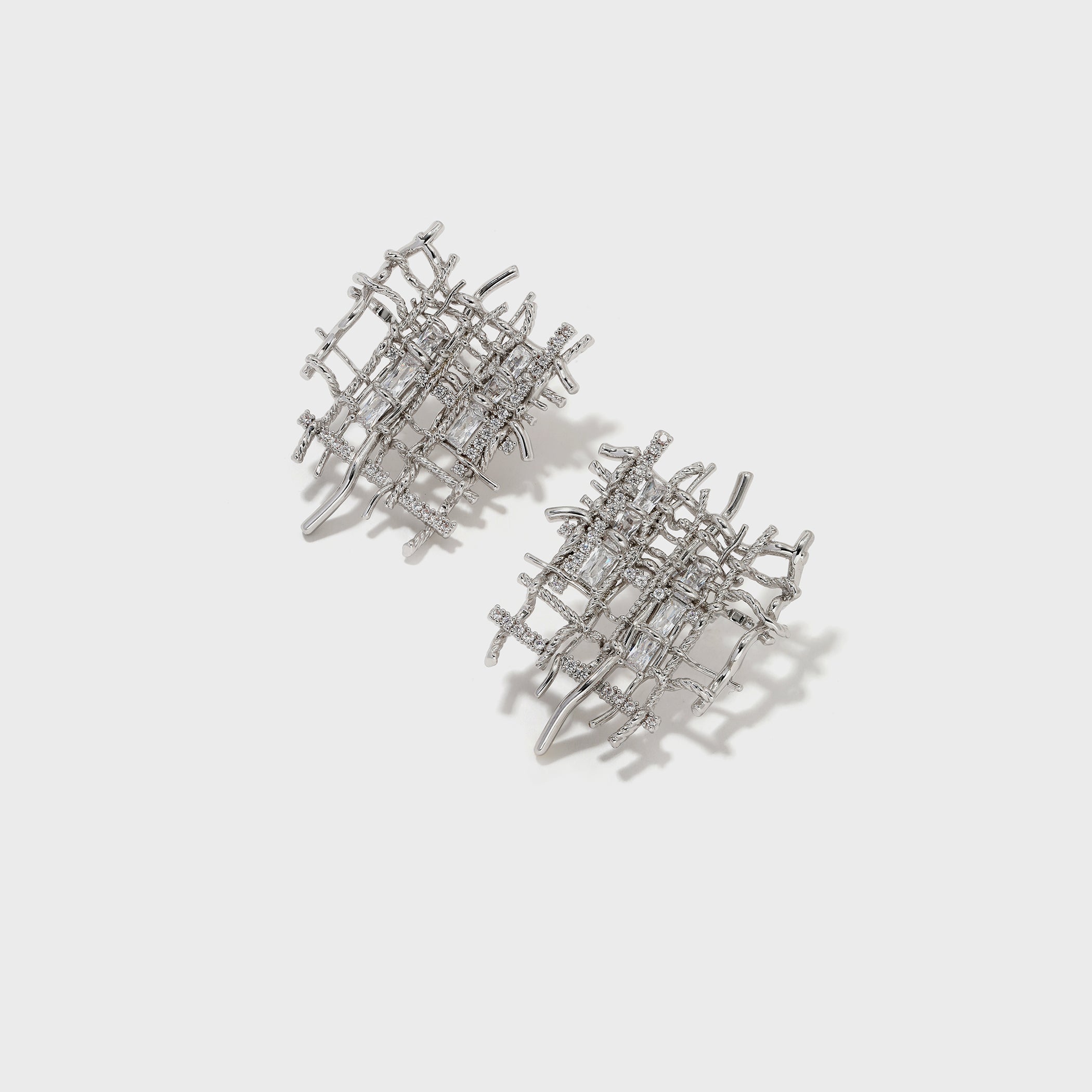 Zirconia Woven Earrings - booneealus