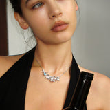 Zircon Butterfly Flower and Dragonfly Necklace - booneealus