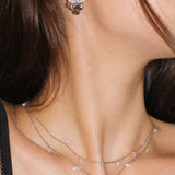 Double Layer Zircon Necklace - booneealus