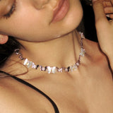 Shell Metal Butterfly Necklace - booneealus