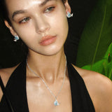 Teardrop-Shaped Double-Layer Butterfly Necklace - booneealus