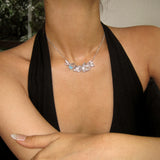 Zircon Butterfly Flower and Dragonfly Necklace - booneealus