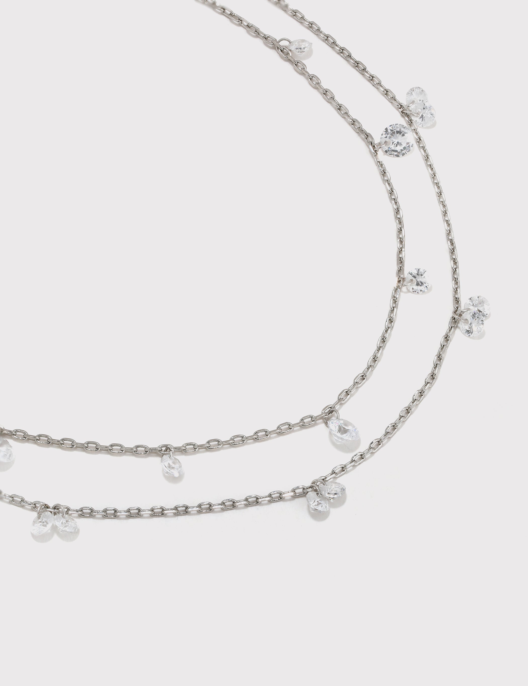 Double Layer Zircon Necklace - booneealus