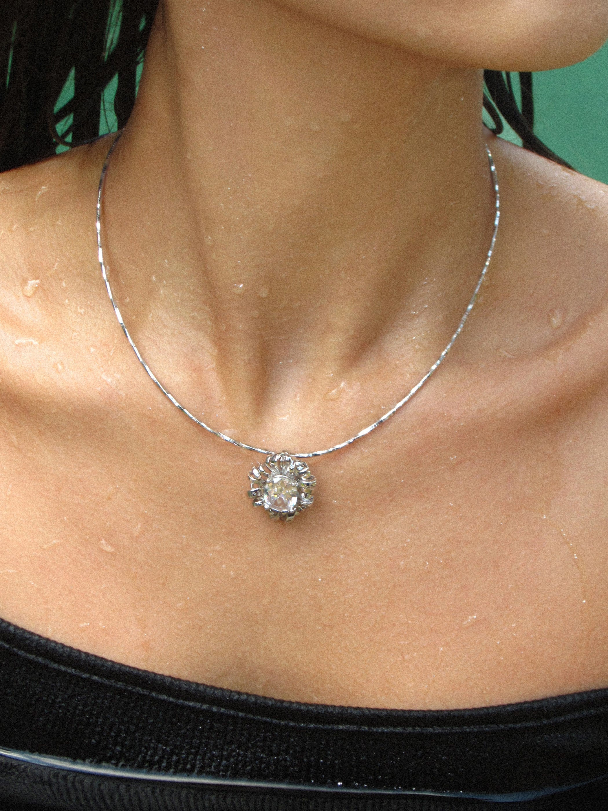 Twisted Braided Wrap Zirconia Necklace - booneealus